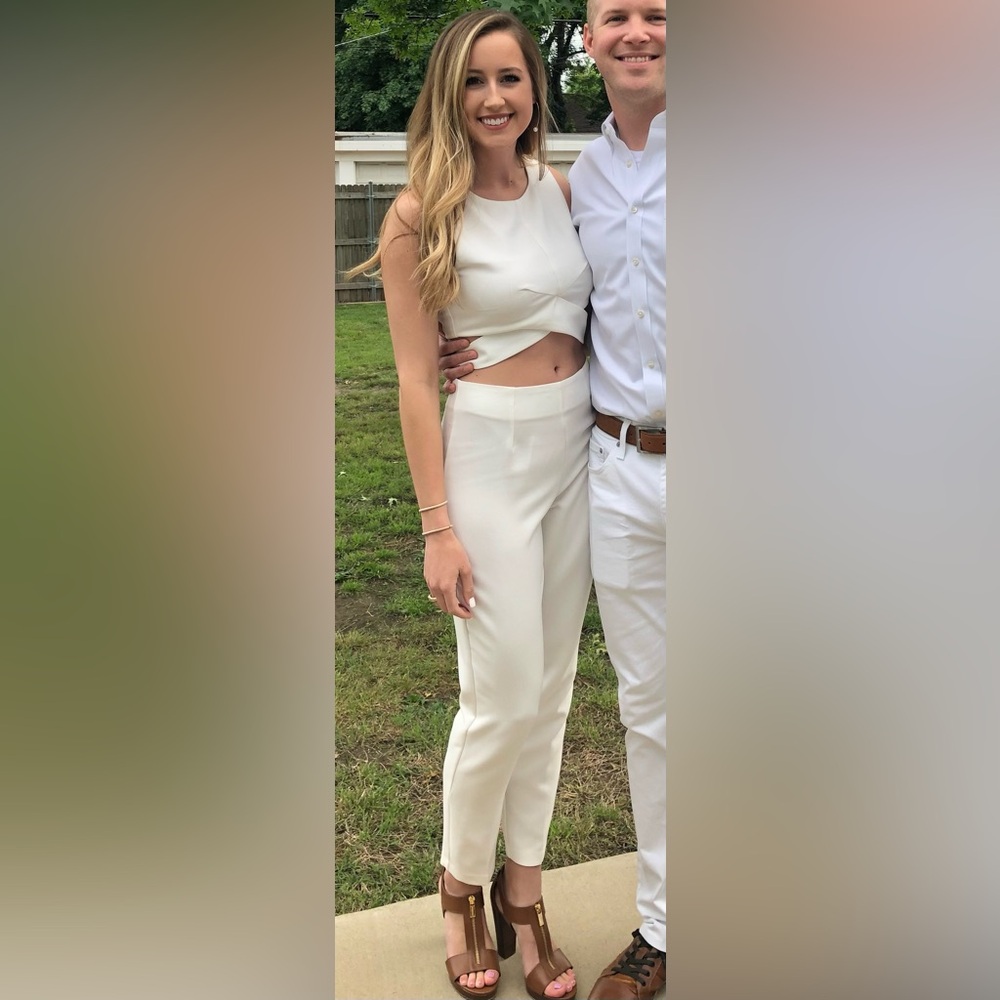 Two piece cropped white set. Worn once